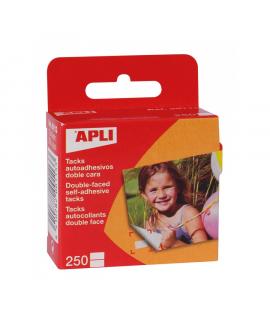 Apli Pack de 250 Tacks Autoadhesivos 12 x 16 mm - Adhesivo Doble Cara