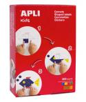 Apli Gomets Redondos con Adhesivo Permanente - Tamaño Ø 13mm - 15400 Gomets por Caja - Ideal para Escuelas y Talleres Infantiles