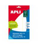 Apli Pack de 90 Etiquetas Rectangulares 34x53mm - 10 Hojas por 9 Etiquetas - Adhesivo Permanente - Ideal para Escribir sobre Ell