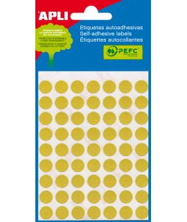 Apli Etiquetas Minibolsa Amarillas Ø 10.0mm 5 Hojas