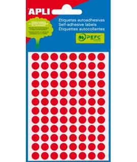 Apli Etiquetas Minibolsa Rojo Fluorescente Ø 8.0mm 3 Hojas