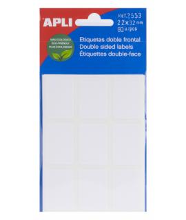 Apli Etiquetas Doble Frontal Blancas 22.0 x 32.0mm