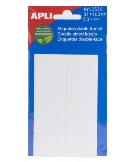 Apli Etiquetas Doble Frontal Blancas 31.0 x 100.0mm