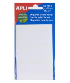 Apli Etiquetas Doble Frontal Blancas 34.0 x 67.0mm