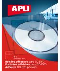 Apli Bolsillos Adhesivos para CdDvd con Solapa de Cierre - Tamaño 126 x 126mm - Ideal para Presentaciones Impresas y