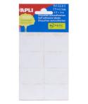 Apli Pack de 48 Etiquetas Blancas 25x40mm - Adhesivo Permanente - 8 Etiquetas por Hoja