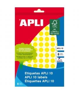 Apli Etiquetas 10 Amarillas Ø 10mm 8 Hojas