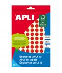 Apli Etiquetas 10 Rojas Ø 10mm 8 Hojas