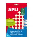 Apli Etiquetas 10 Rojas Ø 13mm 8 Hojas