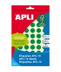 Apli Etiquetas 10 Verdes Ø 13mm 8 Hojas