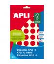 Apli Etiquetas 10 Rojas Ø 19mm 8 Hojas