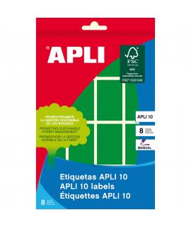 Apli Etiquetas 10 Verdes 25 x 40mm 8 Hojas