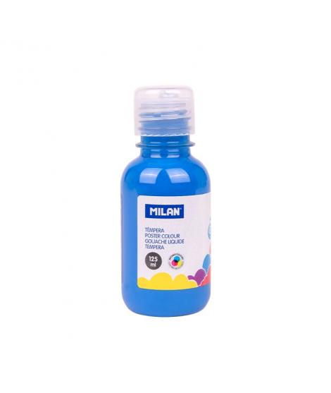 Milan Botella de Tempera 125ml - Tapon Dosificador - Secado Rapido - Mezclable - Color Azul