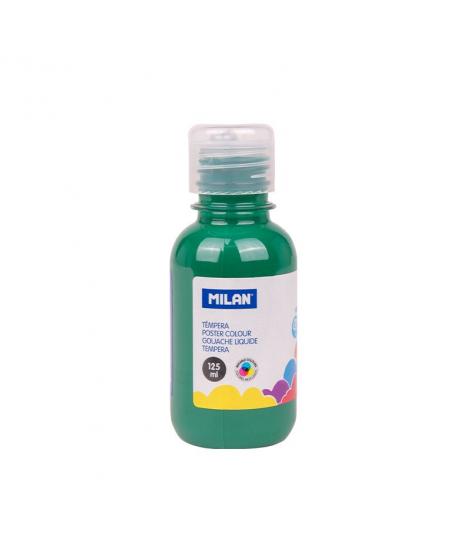 Milan Botella de Tempera 125ml - Tapon Dosificador - Secado Rapido - Mezclable - Color Verde Oscuro