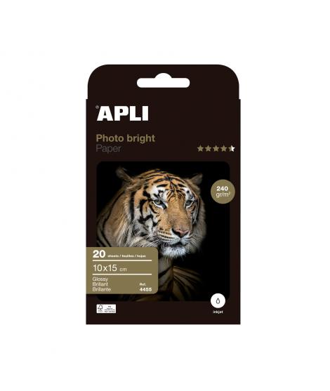 Apli Papel Fotografico Photobright 10 x 15 cm 240g 20 Hojas