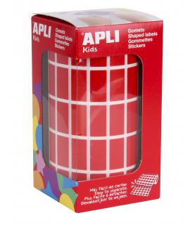 Apli Gomets Rectangulares Rojos - 20x10mm - 59 Hojas Pretroqueladas - 3540 Gomets por Rollo - Ideal para Actividades