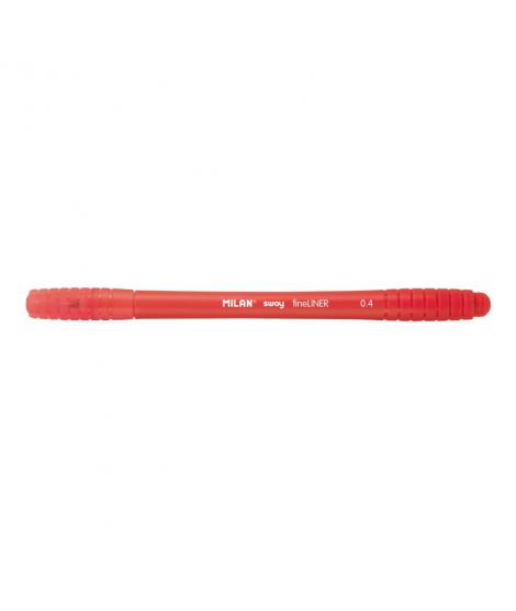 Milan Sway Fineliner Rotulador - Punta Fina 0.4mm - Ergonomico - Tinta al Agua - Color Rojo