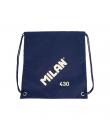 Milan Serie 1918 Bolsa/Mochila de Tiras Grande - Tejido 'ripstop' Ligero y Resistente - Medidas 34x42x0.7cm - Color Azul Oscuro