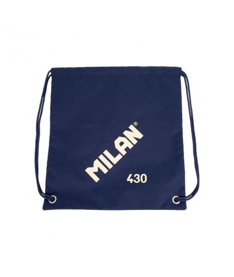 Milan Serie 1918 Bolsa/Mochila de Tiras Grande - Tejido 'ripstop' Ligero y Resistente - Medidas 34x42x0.7cm - Color Azul Oscuro