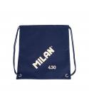 Milan Serie 1918 Bolsa/Mochila de Tiras Grande - Tejido 'ripstop' Ligero y Resistente - Medidas 34x42x0.7cm - Color Azul Oscuro