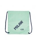 Milan Serie 1918 Bolsa/Mochila de Tiras Grande - Tejido 'ripstop' Ligero y Resistente - Medidas 34x42x0.7cm - Color Verde