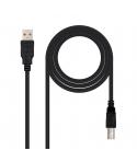 Nanocable Cable de Impresora USB-A 2.0 Macho a USB-B Macho 1m