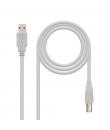 Nanocable Cable de Impresora USB-A 2.0 Macho a USB-B Macho 1.80m