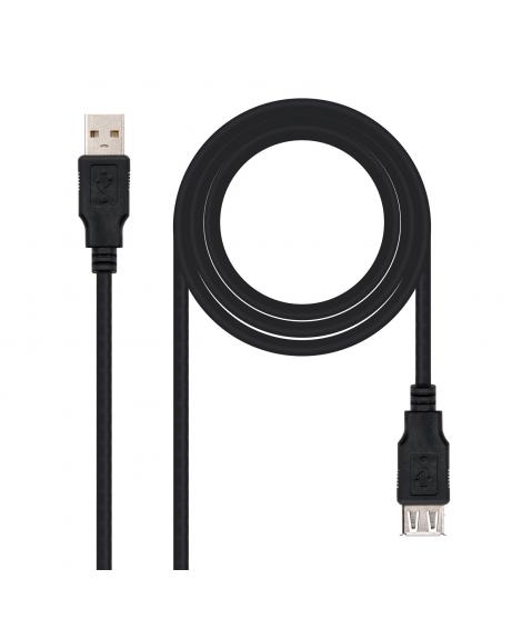 Nanocable Cable Prolongador USB-A 2.0 Macho a USB-A Hembra 1.80m