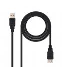 Nanocable Cable Prolongador USB-A 2.0 Macho a USB-A Hembra 3m