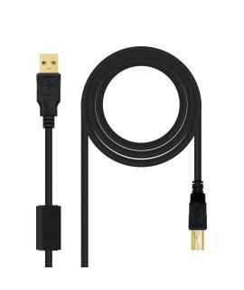 Nanocable Cable de Impresora con Ferrita USB-B 2.0 Macho a USB-A Macho 2m