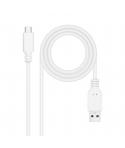 Nanocable Cable USB 3.1 Gen2 10Gbps 3A USB-C/M-A/M - 0.5m - Color Blanco