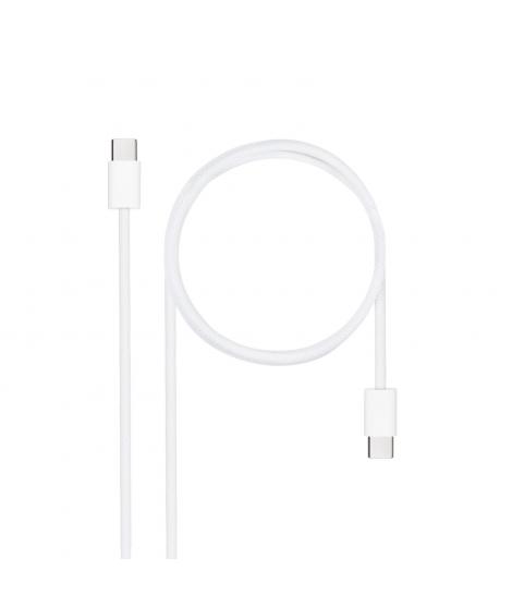 Nanocable Cable USB-C 2.0 60W 3A - USB-C/M-USB-C/M - 1m - Color Blanco