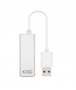 Nanocable Conversor USB 3.0 a Ethernet Gigabit 10/100/1000 Mbps - 15cm - Color Aluminio