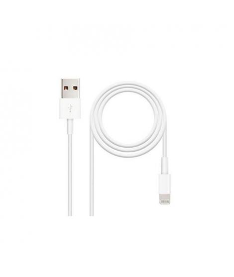 Nanocable Cable USB-A 2.0 Macho a Lightning Macho 1m - Color Blanco