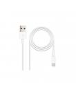 Nanocable Cable USB-A 2.0 Macho a Lightning Macho 2m - Color Blanco