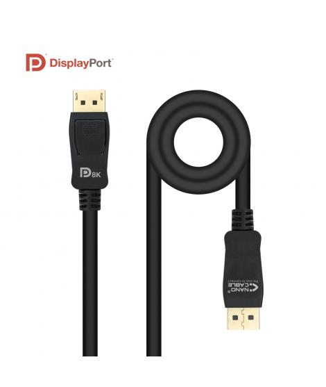 Nanocable Cable Displayport 1.4 Certif. Vesa DP/M-DP/M 0.5m - Color Negro