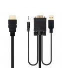 Nanocable Cable Conversor HDMI a VGA+Jack3.5+USB-A 1.8m - Color Negro