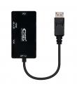 Nanocable Conversor Displayport a VGA / DVI / HDMI - 3 en 1 - DP 1.2/M-VGA/H-DVI/H-HDMI/H 4K - 15 cm - Color Negro