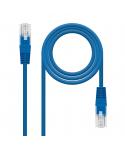 Nanocable Cable Red Latiguillo RJ45 CAT.6 UTP AWG24 - 25 cm - Color Azul