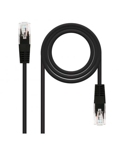 Nanocable Cable Red Latiguillo RJ45 CAT.6 UTP AWG24 - 30 cm - Color Negro