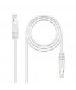 Nanocable Cable Red Latiguillo RJ45 CAT.6 UTP AWG24 - 30 cm - Color Blanco