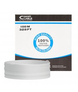 Nanocable Bobina de Cable de Red Rigido RJ45 Cat.6 FTP AWG24 100m - Color Gris