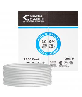 Nanocable Bobina de Cable de Red Rigido RJ45 Cat.6 FTP AWG24 305m - Color Gris