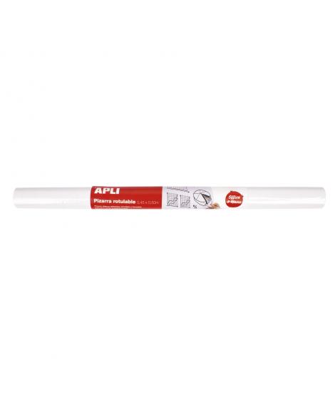 Apli Pizarra Blanca Adhesiva en Rollo 500x450 - Facil de Cortar y Pegar - Ideal para Presentaciones y Notas - Color Blanco