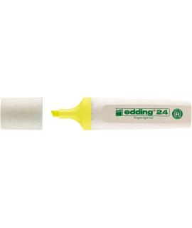 Edding 24 EcoLine Marcador Fluorescente - Punta Biselada - Trazo entre 2-5mm - 90% de Plastico Reciclado - Etiqueta Ecologica Bl