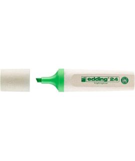 Edding 24 EcoLine Marcador Fluorescente - Punta Biselada - Trazo entre 2-5mm - 90% de Plastico Reciclado - Etiqueta Ecologica Bl