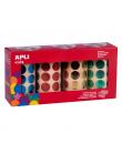 Apli Gomets Redondos Metalizados Ø 20mm - Adhesivo Permanente - 5.640 Gomets por Pack - 4 Rollos de 59 Hojas