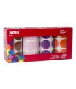 Apli Gomets Redondos Ø 33mm - Colores Surtidos - Adhesivo Permanente - 4 Rollos por Pack - 2832 Gomets - Ideal para Desarrollar 