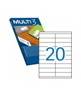 Multi3 Pack de 2.000 Etiquetas Blancas Cantos Rectos Tamaño 105.0X29.0mm con Adhesivo Permanente para Multiples Usos