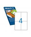 Multi3 Pack de 2.000 Etiquetas Blancas Cantos Rectos Tamaño 105.0X148.0mm con Adhesivo Permanente para Multiples Usos